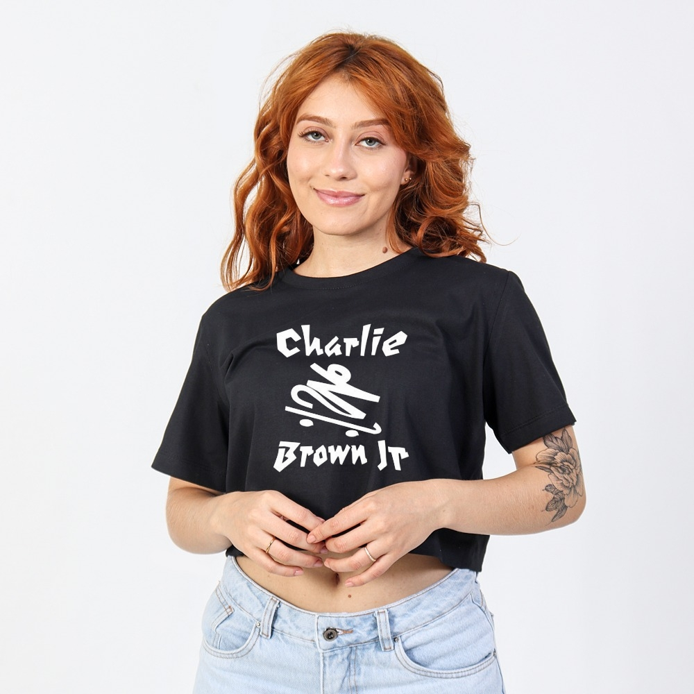 Cropped Camiseta Algodão Charlie Brown Jr. Skate Homenagem Blusa Feminina em Oferta na Shopee