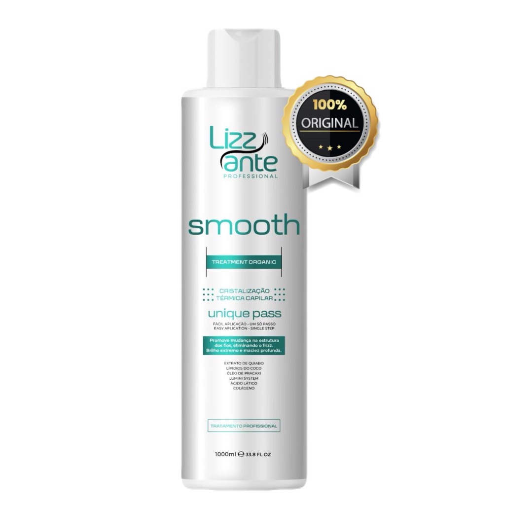 Progressiva Lizz ante Smooth 1 Litro Organica Alisamento Sem Formol para todos os tipos de cabelos