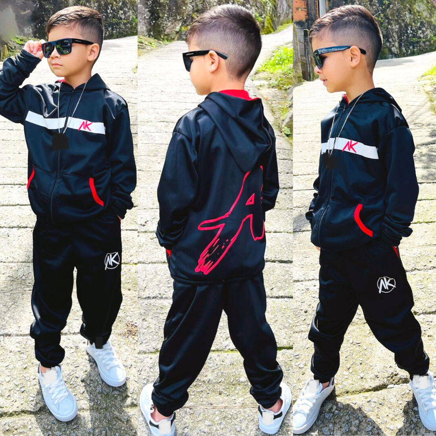 Conjunto Masculino Juvenil Corta Vento Abrigo de Frio Inverno Blusa e Casaco Moletom Veste 2 a 12 Anos 2026