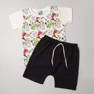 CONJUNTO VERAO MENINO  CONTENDO 2 PEÇAS CAMISETA E SHORTS MOLETINHO em Oferta na Shopee