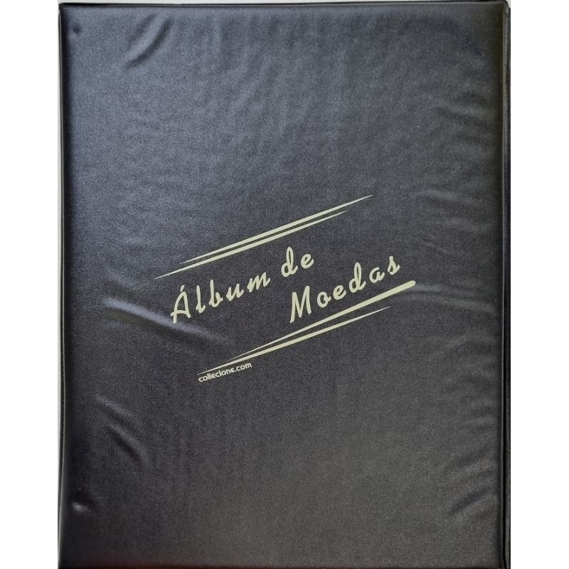 Argola - Álbum Grande Misto para 40 Cédulas e 103 Moedas comporta Coin Holder- Capa de PVC e inscrição de moedas