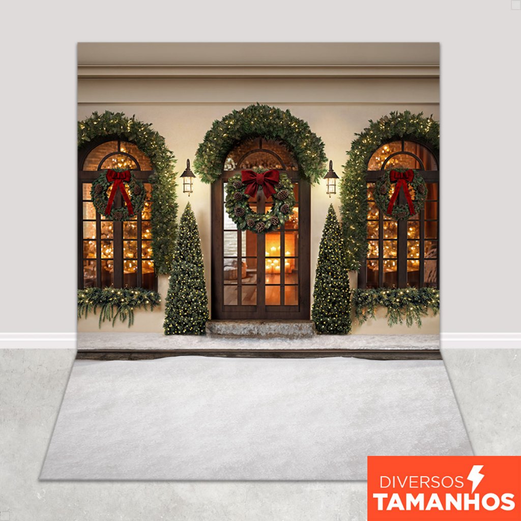 Fundo Fotográfico Natal Cenário Guirlanda Sublimado Painel Em Tecido - FNT-813 em Oferta na Shopee