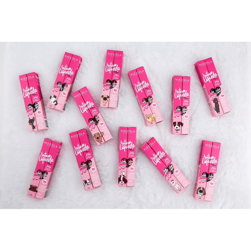 Batom ultrarresistente 24 horas efeito matte sem craquelar vegano Dog lovers Vizzela