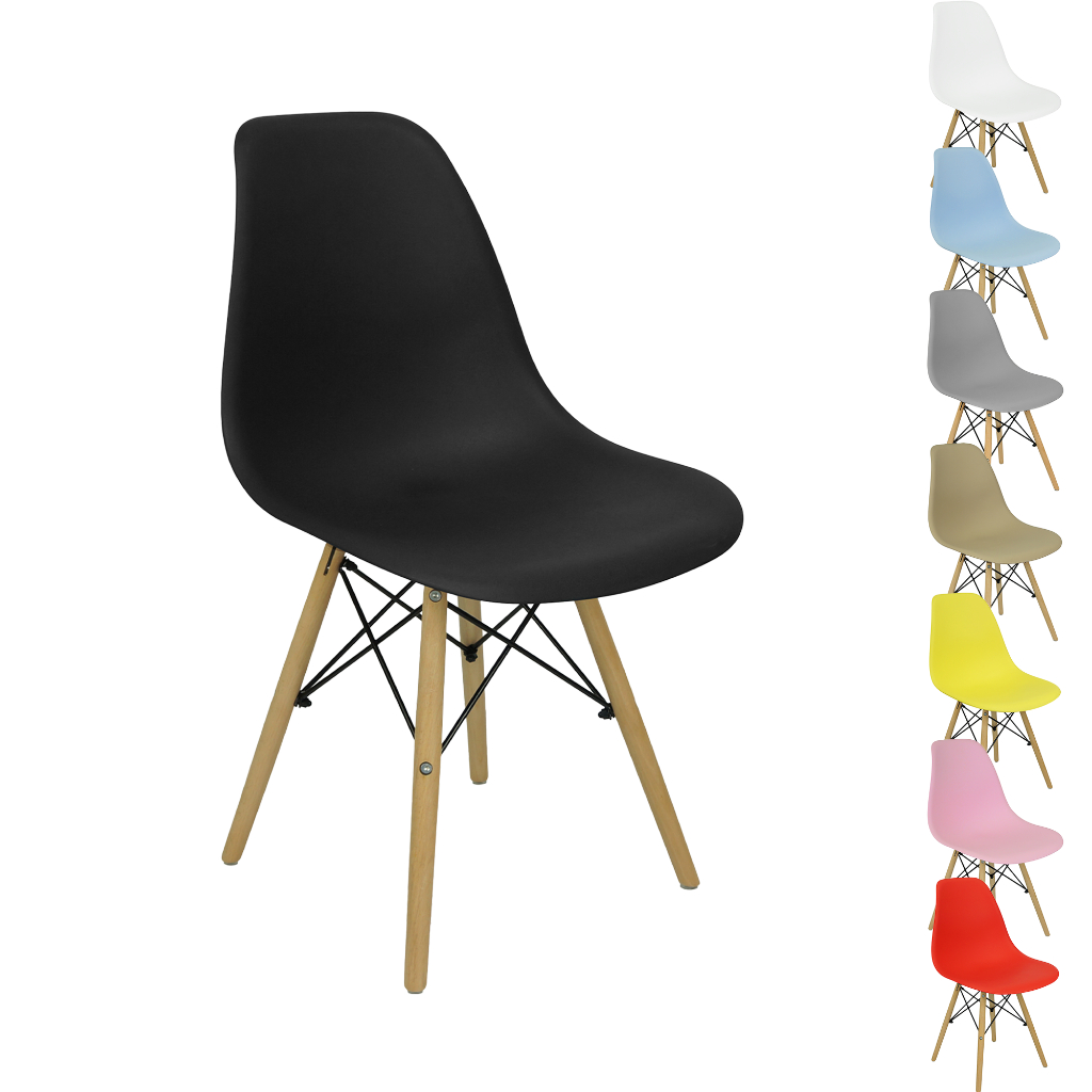 Kit 6 Cadeiras Charles Eames Eiffel Wood Design Varias Cores · foto 2