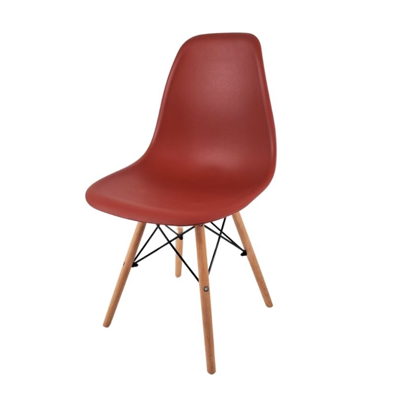 Cadeira Eames Eiffel DSW Base Madeira - Telha