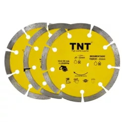 Kit 3 Discos Diamantados Segmentados TNT 110mm - Corte Preciso para Concreto e Alvenaria