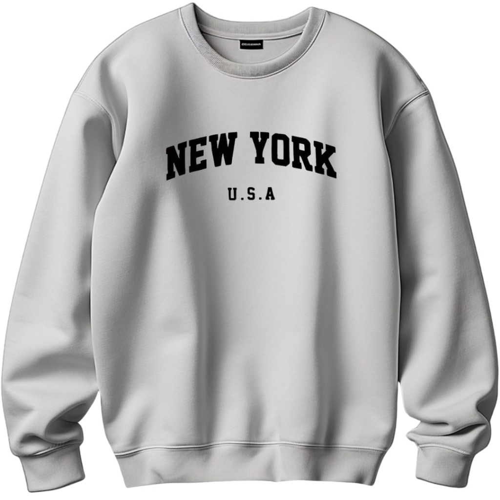 Moletom New York Gola Redonda Liso Unissex Blusa De Frio Sem Capuz Gola careca em Oferta na Shopee