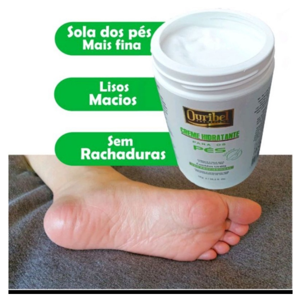 Cremes pés ouribel com uréia combate a rachaduras e promove macies aos seus pés 1kg