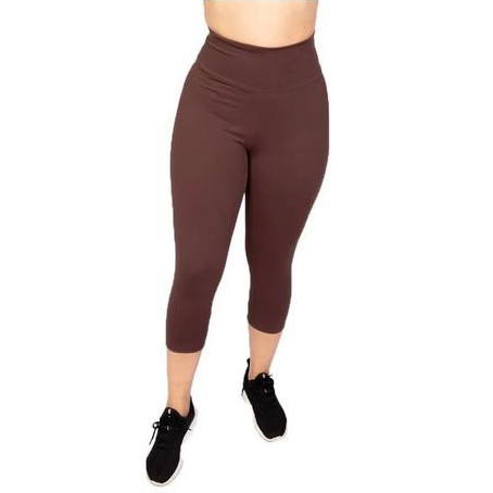 Calça Corsário Plus Size Basica  Cintura Alta Lisa em Oferta na Shopee