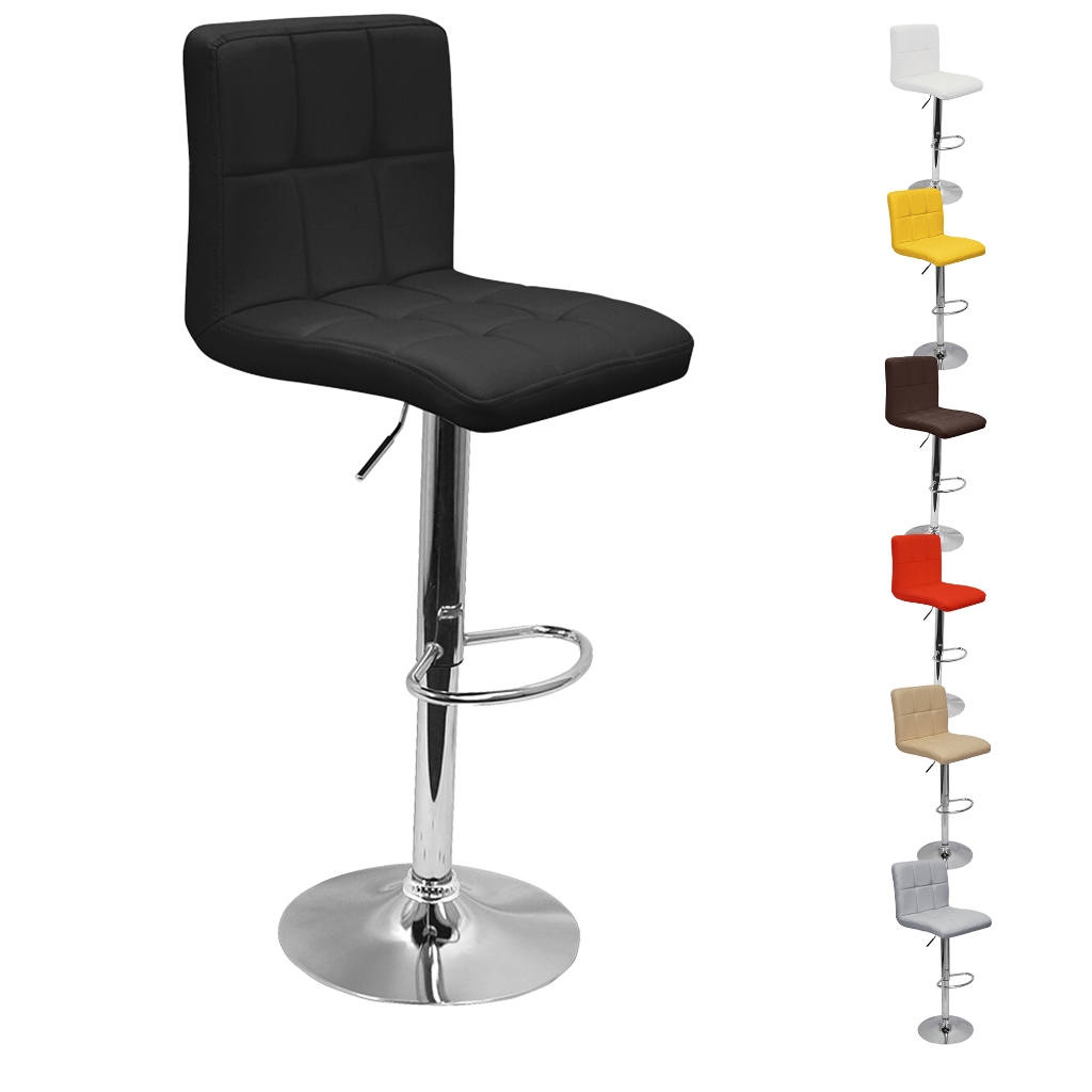 Kit 4 Banquetas Confort Estofada Couro Giratória c/ regulagem