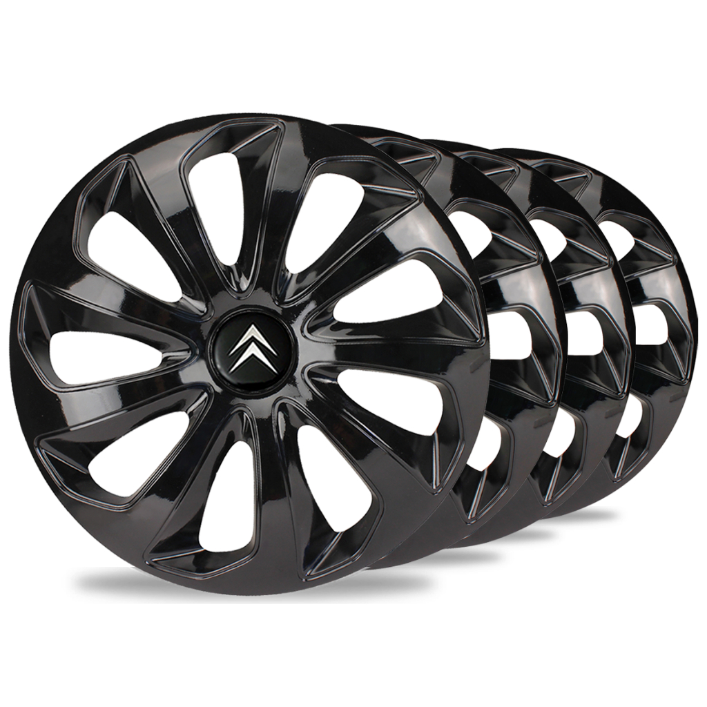 Jogo 4 Calotas Velox Aro 14 Black Citroen C3 C4 Aircross