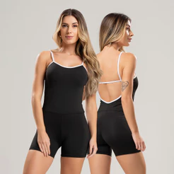Macaquinho Fitness Feminino Compressão – Básico com Alcinha Confortável Academia e Treino