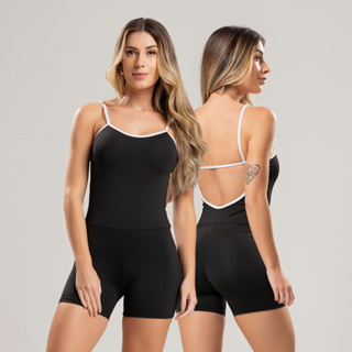 Macaquinho básico fitness academia detalhe alcinha em Oferta na Shopee