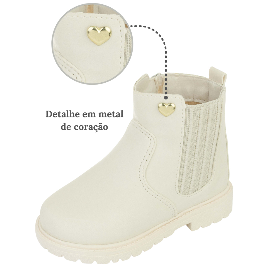 Bota infantil menina Jequinha Chelsea confortavel estilosa