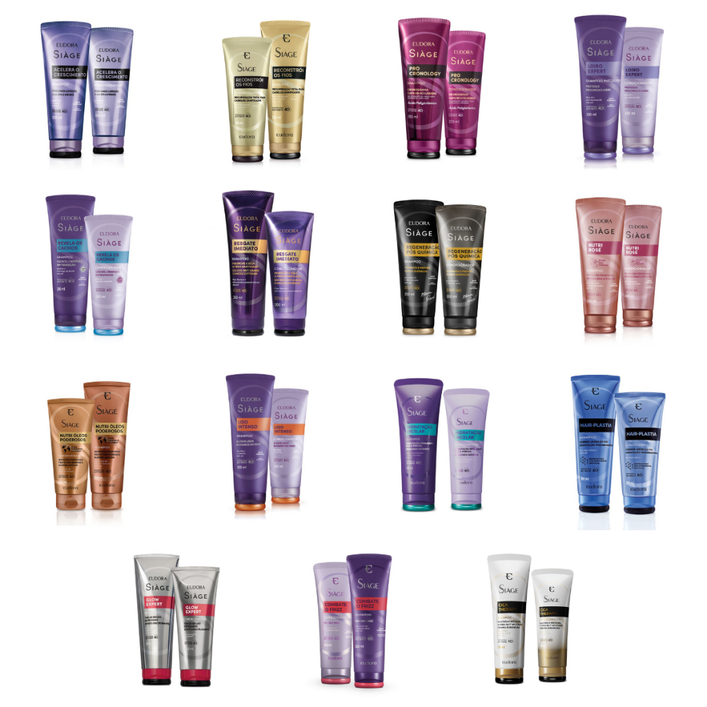 Kit Shampoo 250mL e Condicionador 200mL  Siage Eudora