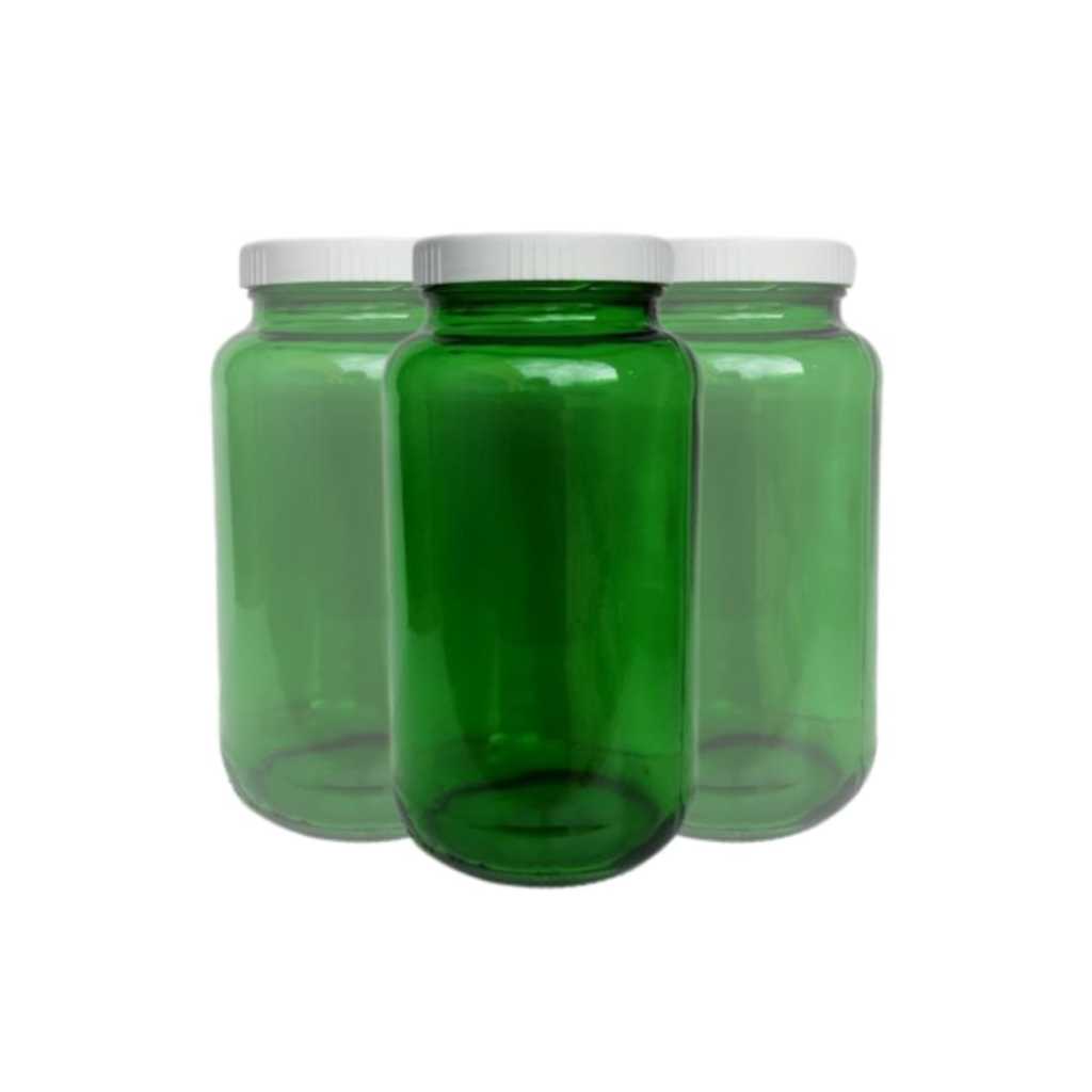 Kit 6 Pote de Vidro Az 500 823 ML Frascos Original Transparente Verde