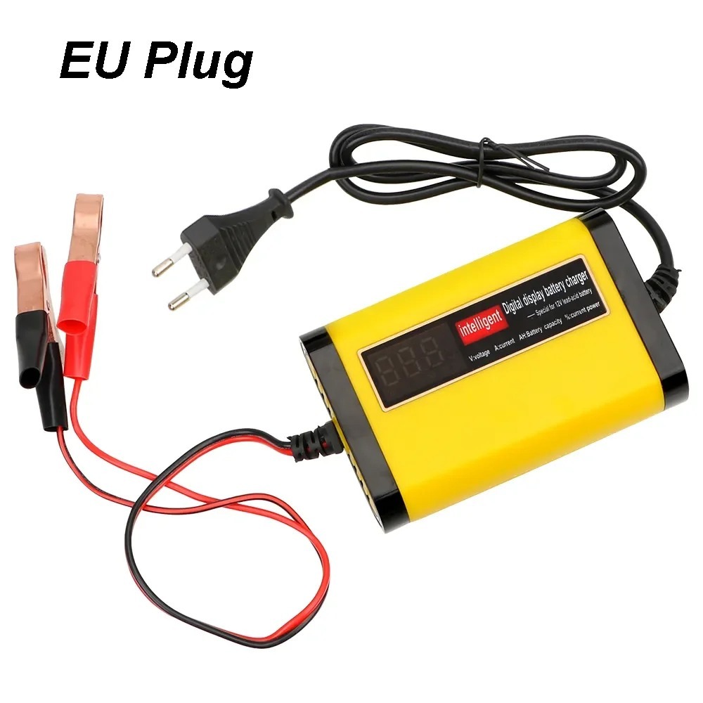 CARREGADOR DE BATERIA CARRO 12V AUTOMOTIVO MOTOR INTELIGENTE PORTÁTIL CARGA LENTA DISPLAY DIGITAL 100 A 240 V