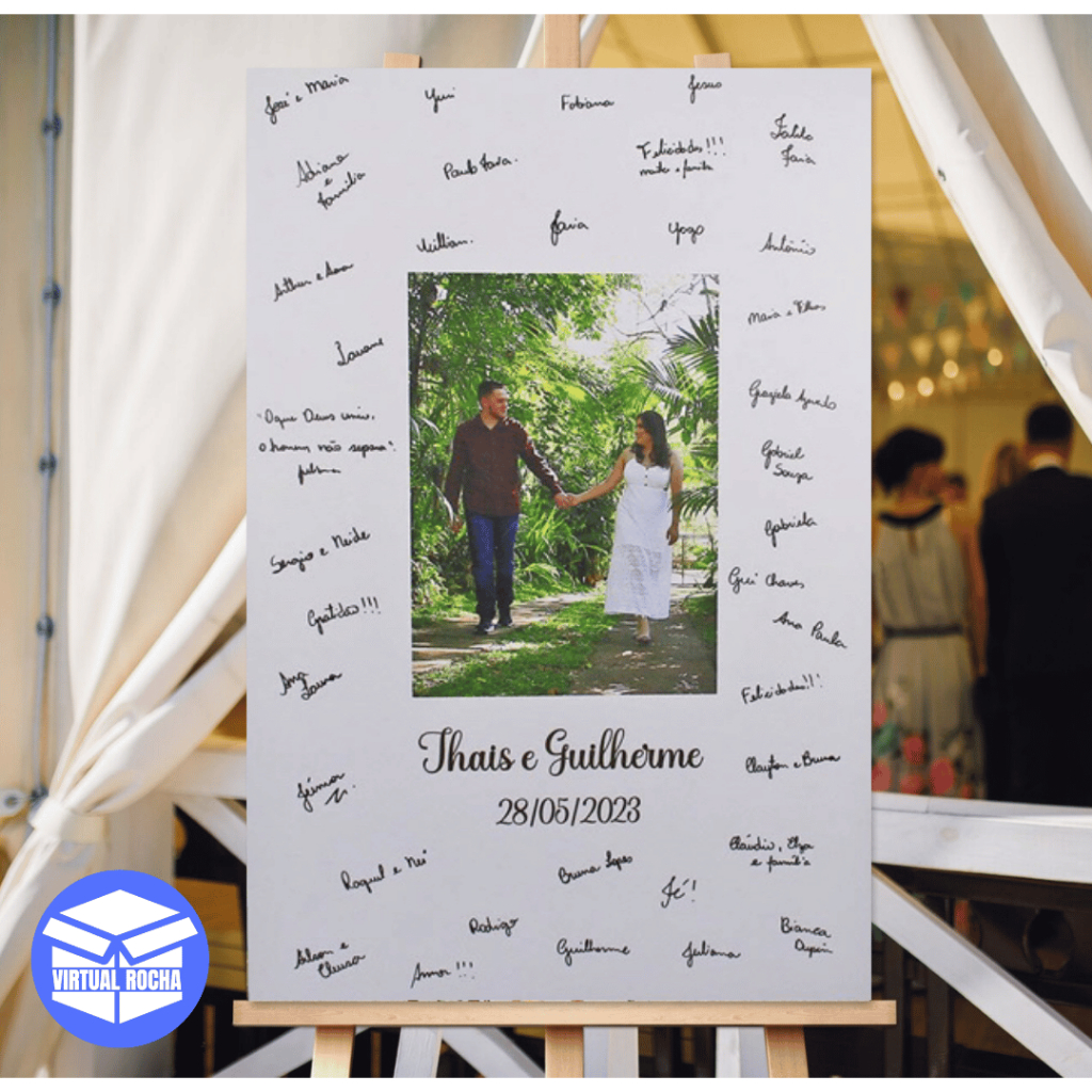 Quadro Decorativo Recepção de Casamento Assinaturas Foto do Casal em Oferta na Shopee