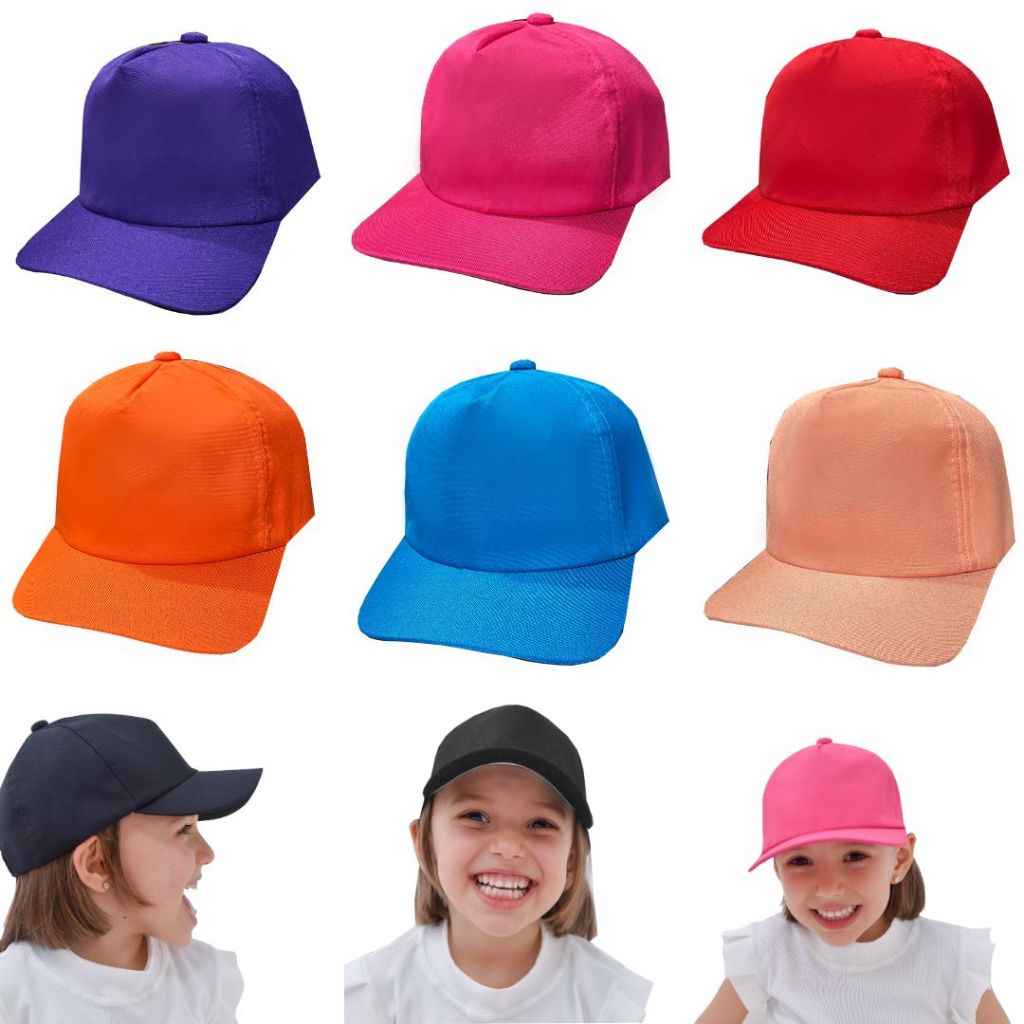 Boné Infantil Menino Liso 1-10 Anos Com Mais de 12 Cores Unissex Customizar E Personalizar Chapéu Masculino E Feminino em Oferta na Shopee