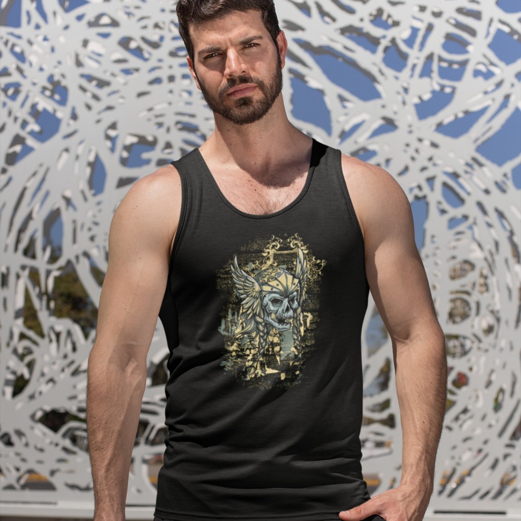 Camiseta Regata Masculina Caveira Medieval Skull Black