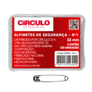 ALFINETE DE  SEGURANÇA CIRCULO PRATA em Oferta na Shopee
