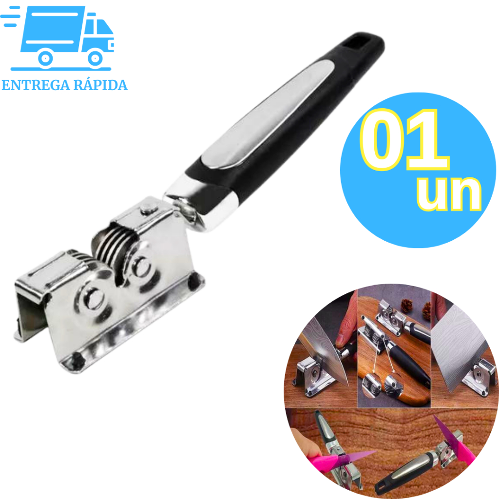 Amolador Afiador de Faca Aço Inox Profissional Top1 para Cutelo Canivete Tesoura Facão