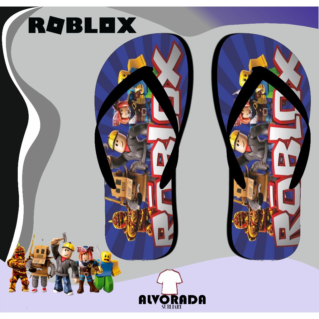Chinelo Sandália Roblox Personalizado Personagem Desenho Jogo Game Adulto Infantil