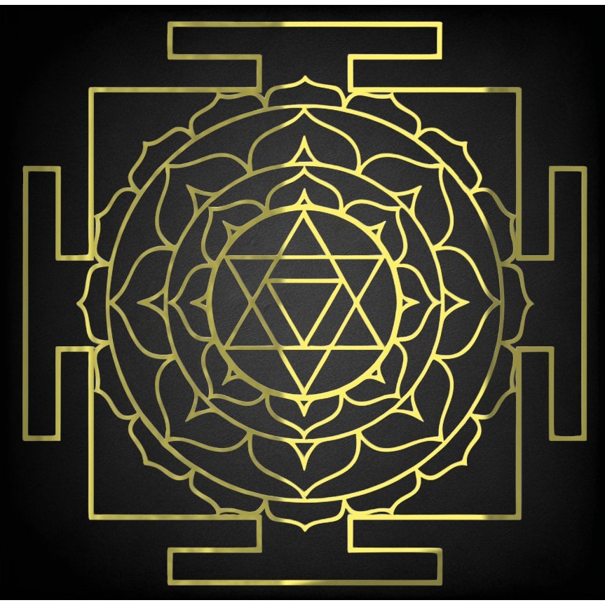 Mandala em acrilico Sri yantra Bhuvaneshvari Dasha-Mahavidyas Yantra