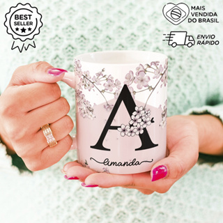 Caneca Personalizada Nome Floral Cerejeira em Oferta na Shopee