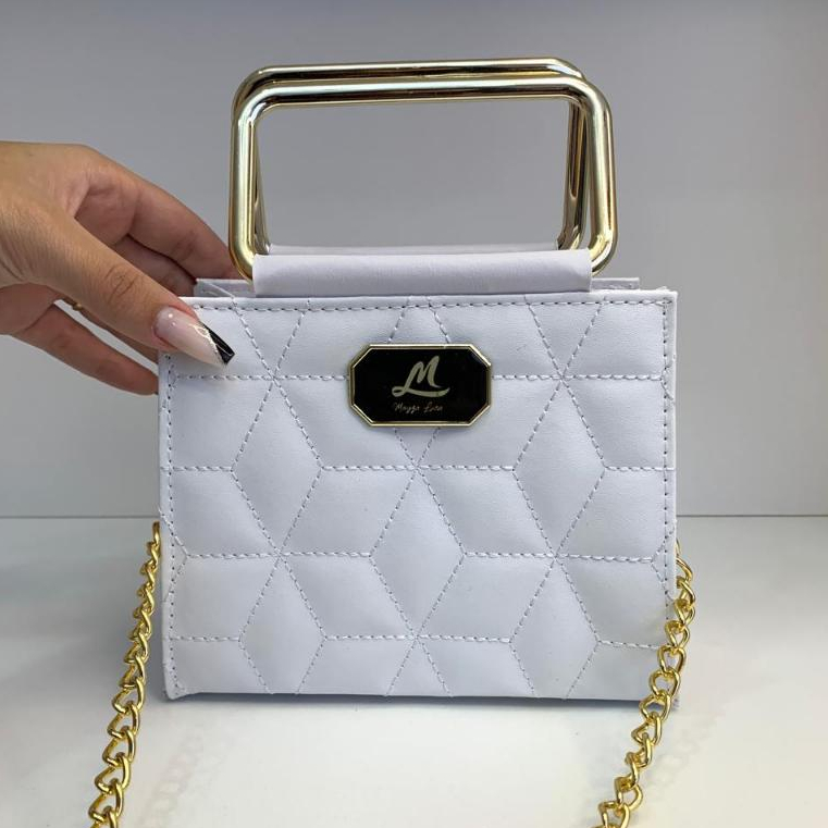 Bolsa Feminina Transversal Pequena Paris de Festa luxo casamento formatura balada alça corrente.