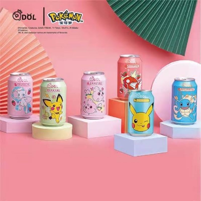 Refrigerante Importado Qdol Pokémon Sabores lata 330ml