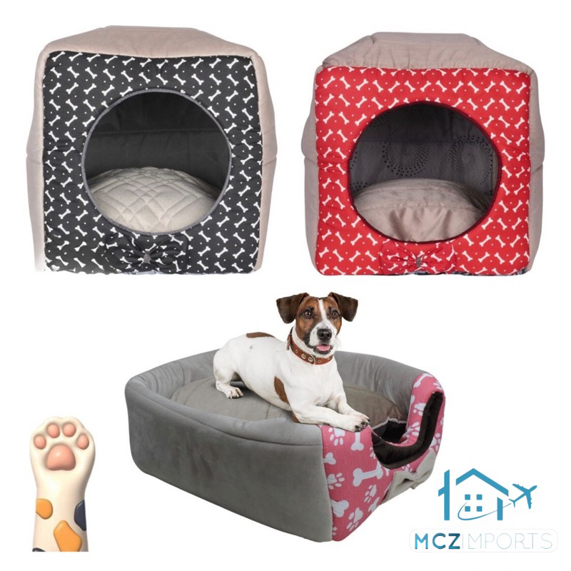 Cama Toca Iglu 3 em 1 para Cachorro e Gato Caminha Pet