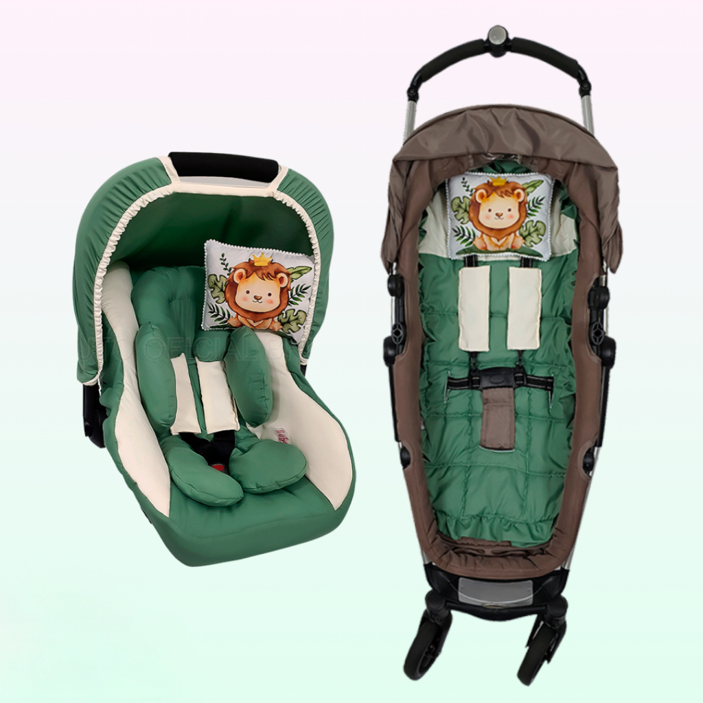 Capas para Bebê Conforto e Carrinho: Apoio, Protetores de Cinto, Almofadinhas - Kit 8 Peças