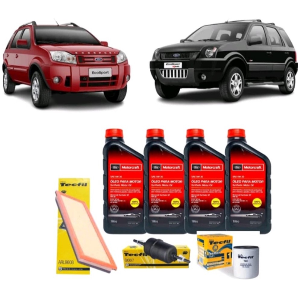 Kit Troca De Óleo E Filtro Ecosport 1.6 Fiesta  1.0 Zetec Rocam 5w30 Motorcraft revisão Ford