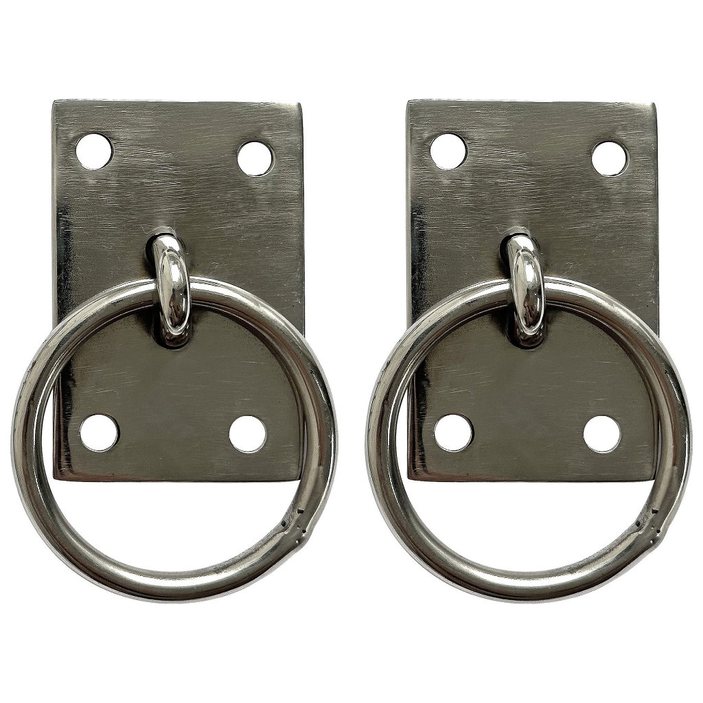 KIT 2 Suporte Argola Parede Prender Cavalo Cachorro Gado Barco Lancha Aço Inox Parafuso
