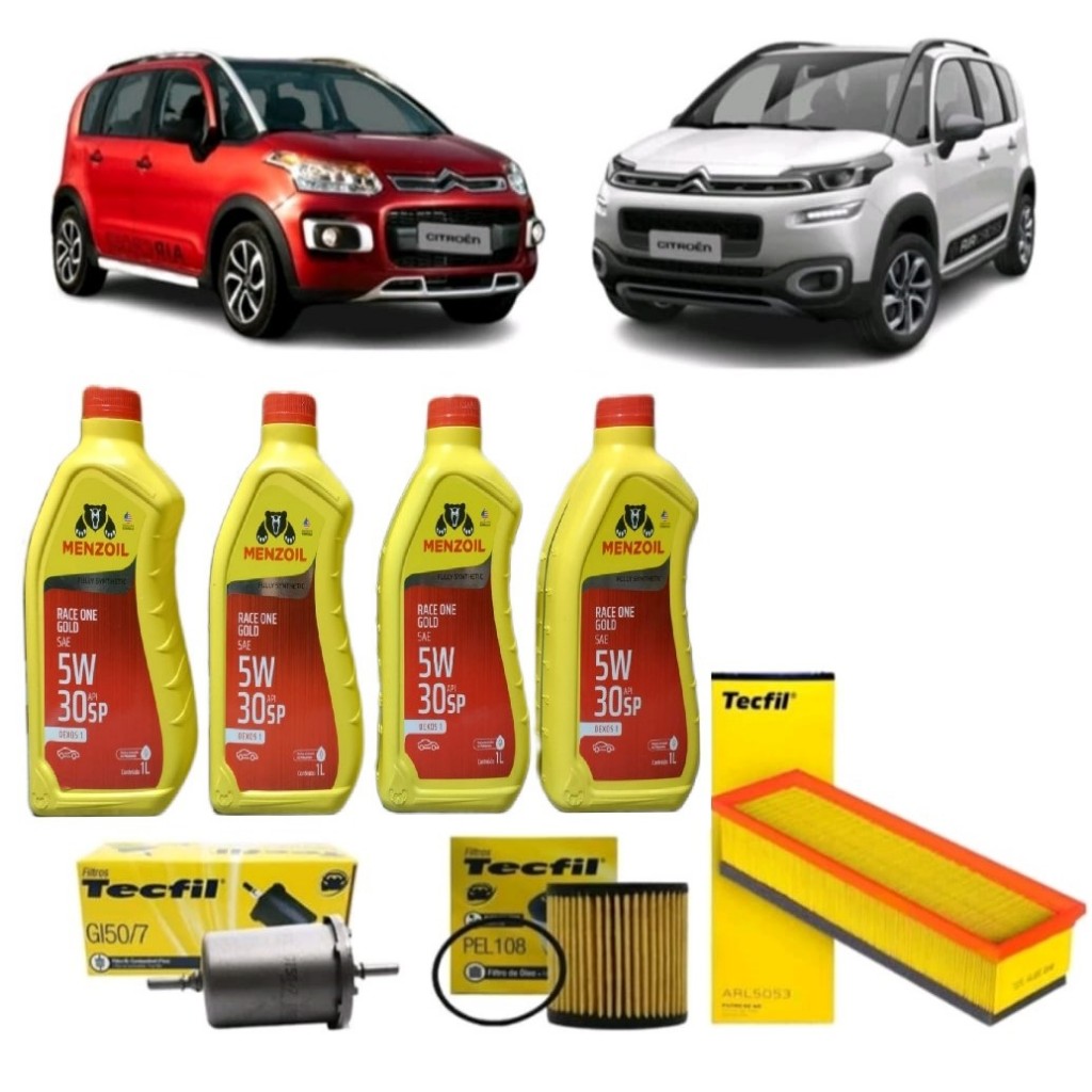 Kit Troca de Oleo 5W30 Sintético e Filtros - Citroen Aircross C3 C4 Cactus 1.6 16V em Oferta na Shopee