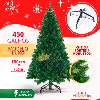Árvore de Natal 150 cm 450 Galhos Super Cheia Grande Luxo Decoração de Natal 2024