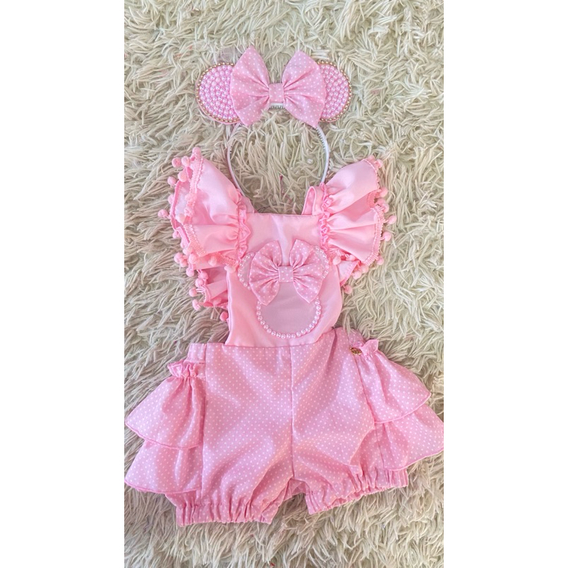 Romper minie com tiara da minie