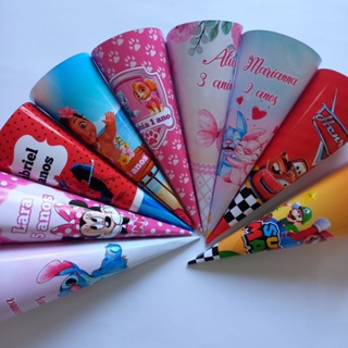kit  cones personalizados em qualquer tema em Oferta na Shopee