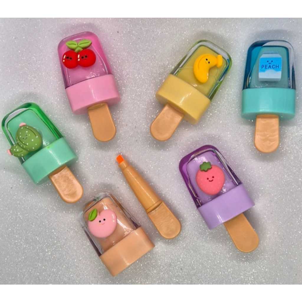 Marca Texto Picolé, Bichinhos, Canetinha Hidrográfica, Ursinho, Urso, Coelho, Coelhinho, Gato, Picole, Mini Fluorescente Highlighters Pen, Kawaii Art Marker Canetas, Material de papelaria Estudante, Material Escolar, Volta as aulas
