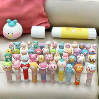 Cola em Bastâo, Fofo Kawaii Cute, Transparente Colorida, Coruja, Urso, Vaca, Kawaii Art Marker Cola, Material de papelaria Estudante, Material Escolar, Volta as aulas