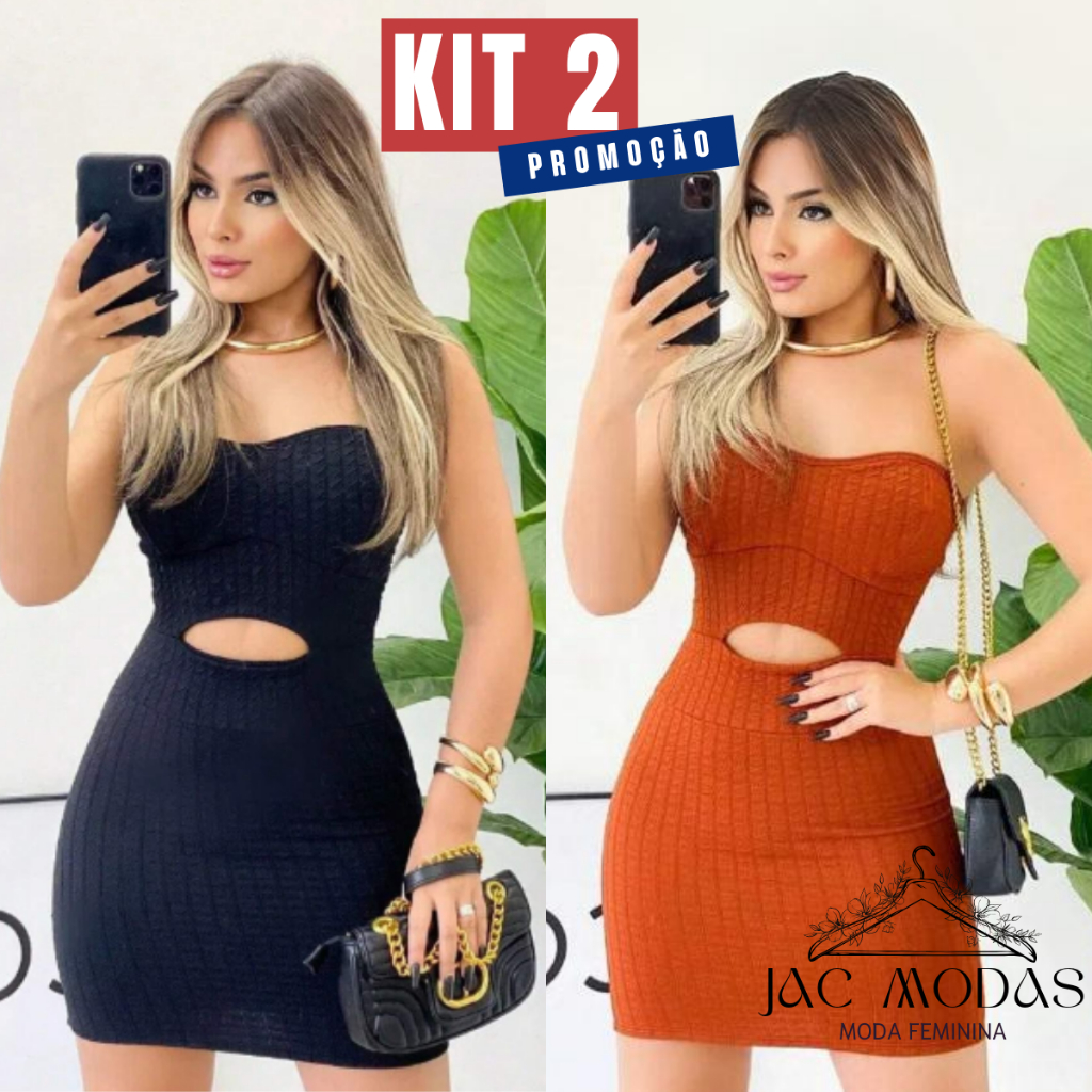 KIt 2 Vestido Feminino Midi Tomara que Caia Bublee Tubinho Elegância e Conforto Mid Envio Rapido em Oferta na Shopee