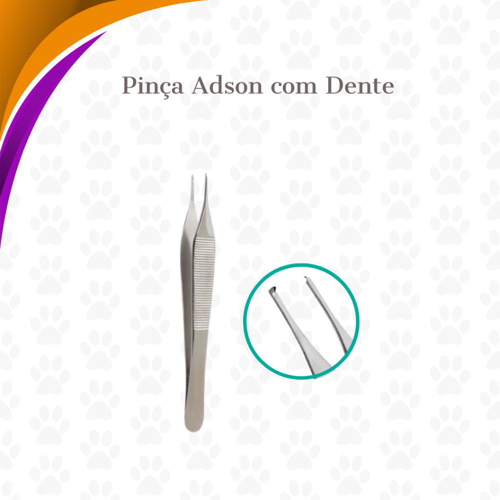 PINÇA ADSON 12CM COM SERRILHA Cirúrgico Aço Inox Instrumental Médico Veterinário