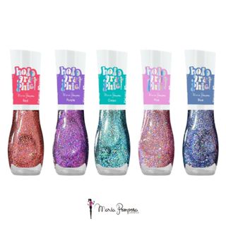 Esmalte HOLOGRAPHIC Maria Pomposa - Coleção 05un Vegano 15FREE Holografico em Oferta na Shopee