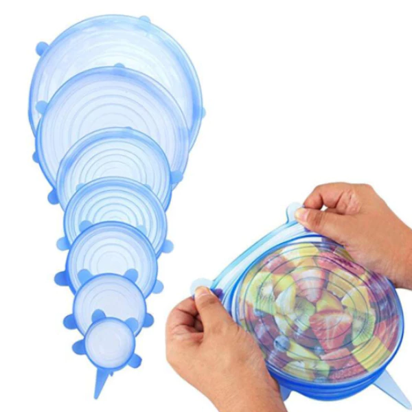 Kit 6 Tampas Silicone Reutilizável Elástica Tapoer Panela - Envio Imediato — imagem 1