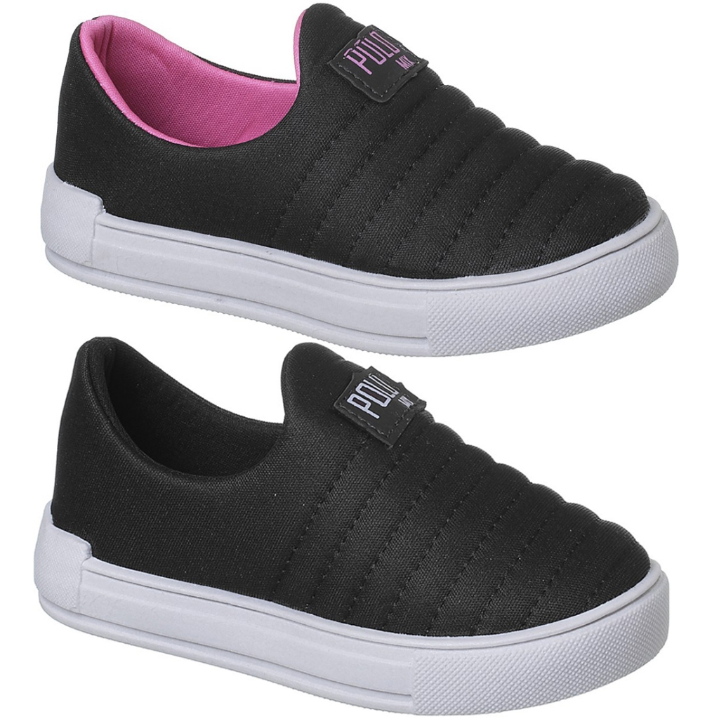 Kit 2 Pares Tenis Calce Facil Infantil Sola Reta Escolar Leve Confortável Menino Menina Envio em 24H em Oferta na Shopee