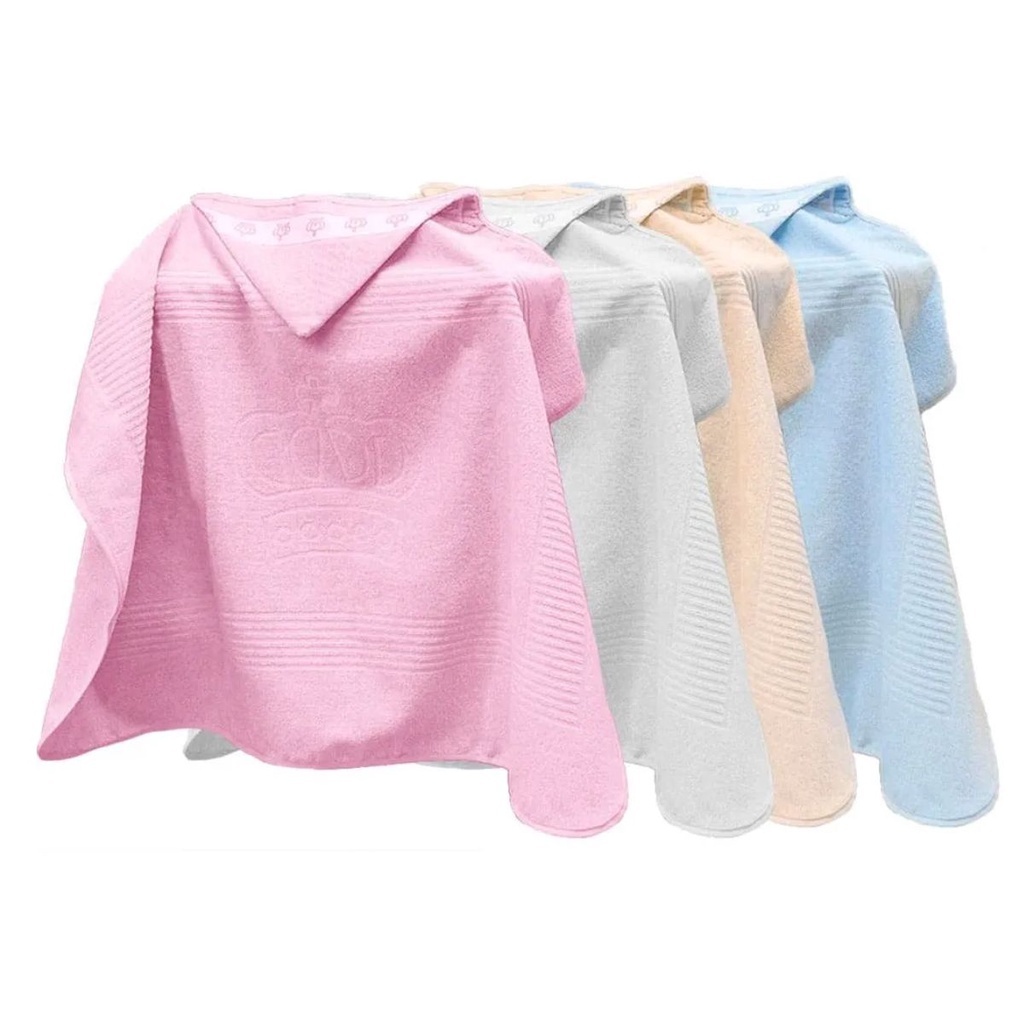 Toalha Infantil Com Capuz Baby Classic Para Bordar - Dohler - 90x70cm em Oferta na Shopee