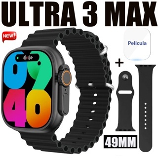 Smartwatch Watch Ultra 3 max Série 10 Super Amoled Prova D'Água Lançamento 2024 Novo 49 mm