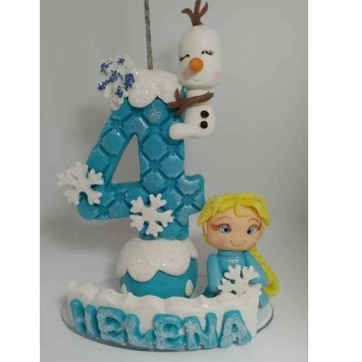 Vela de Aniversário Frozen, Parabéns da Frozen, Aniversário Frozen e Olaf.