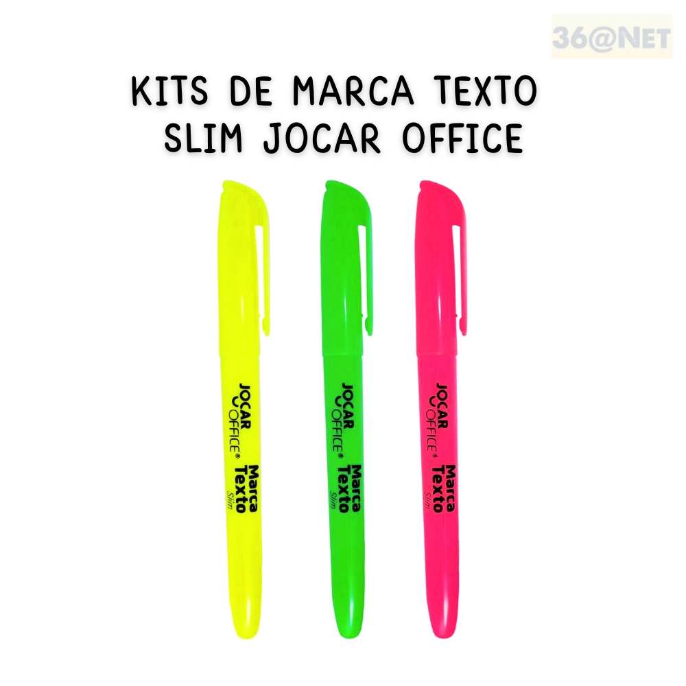 Kits de Marca Texto Neon Slim com 2 ou 3 Jocar Office em Oferta na Shopee